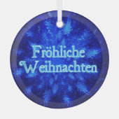 Froliche Weihnachten - Snowburst Glas Ornament (Voorkant)