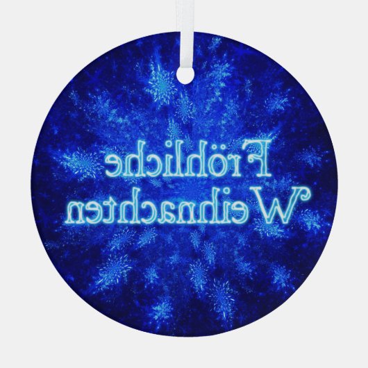 Froliche Weihnachten - Snowburst Glas Ornament (Achterkant)