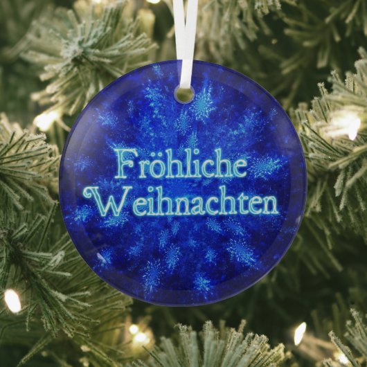 Froliche Weihnachten - Snowburst Glas Ornament (Insitu)