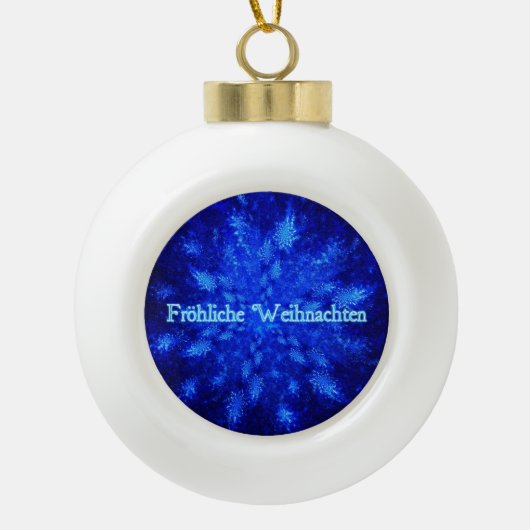Froliche Weihnachten - Snowburst Keramische Bal Ornament (Voorkant)