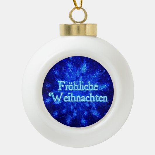 Froliche Weihnachten - Snowburst Keramische Bal Ornament (Voorkant)