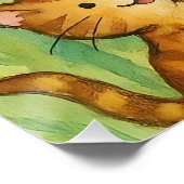 Frolicking Country Cats in de bloementuin Perfect Poster (Hoek)