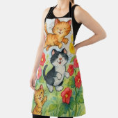 Frolicking Country Cats in de bloementuin Schort (Insitu)