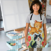 Frolicking Country Cats in de bloementuin Schort