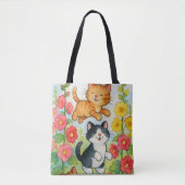 Frolicking Country Cats in de tuin Tote Bag (Voorkant)