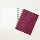 Frolicking In The Foliage: Gold Leaves on Burgundy Planner (Display)