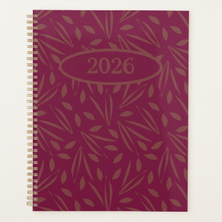 Frolicking In The Foliage: Gold Leaves on Burgundy Planner