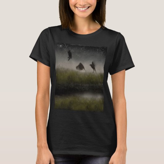 Frolicking kraaien t-shirt (Voorkant)