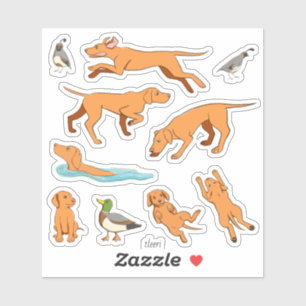 Frolicking Vizslas gestileerde tekeningen Sticker