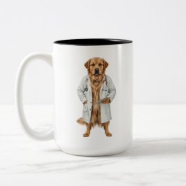 Frolijke Dokter Hond Koffiemok | Beste Medische Ca Tweekleurige Koffiemok