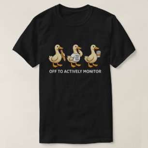 Frolijke Eend Trio Professioneel Monitoring Grafis T-shirt