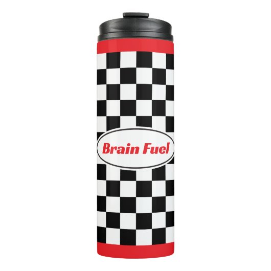 Frolijke geruite vlag race reis mok cadeau (Voorkant)