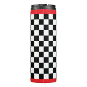 Frolijke geruite vlag race reis mok cadeau (Achterkant)
