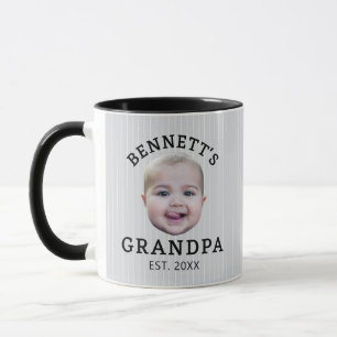 Frolijke op maat gemaakte babygezicht opa foto mok
