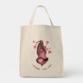 Frolijke Romantische Luiaard Glimlach Boodschappen Tote Bag (Achterkant)