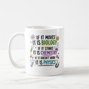 Frolijke wetenschap docent cadeau koffiemok