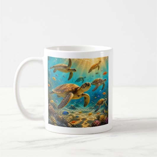 Frolijke Zeeschildpad Koffiemok (Links)