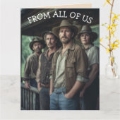 FROM ALL OF US FUNNY BIRTHDAY GREETING CARD KAART (Gele Bloem)