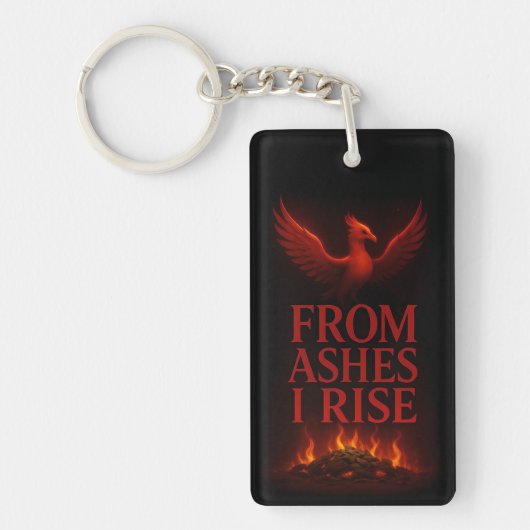 From Ashes I Rise – Phoenix Motivational Sleutelhanger (Voorkant)
