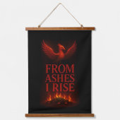 From Ashes I Rise – Phoenix Rebirth Motivational Hangend Wandkleed (Voorkant)