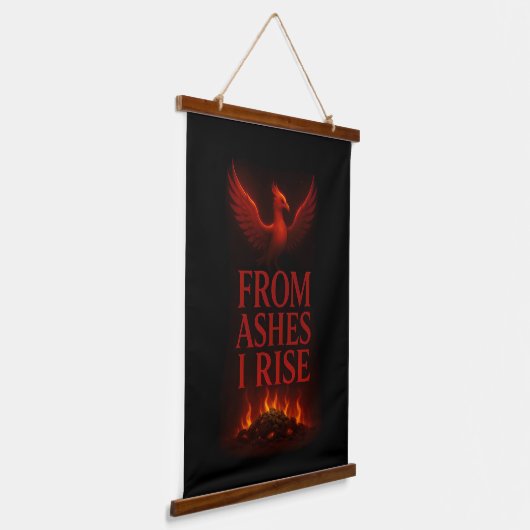 From Ashes I Rise – Phoenix Rebirth Motivational Hangend Wandkleed (Gebogen)