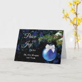 From Doctor Custom Name Holiday Greetings Ornament Kaart (Gele Bloem)