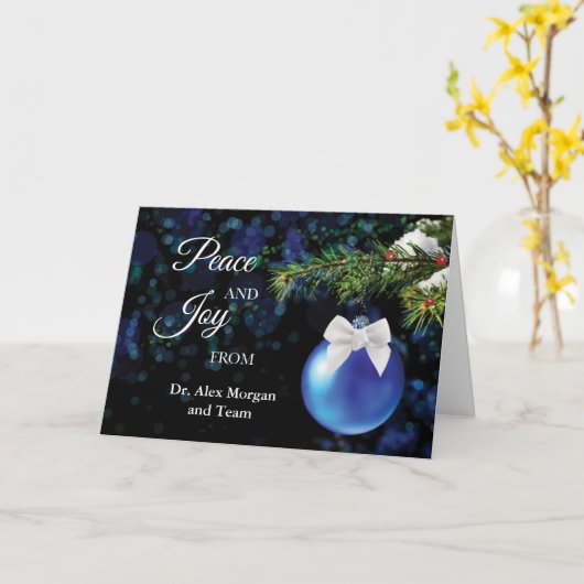 From Doctor Custom Name Holiday Greetings Ornament Kaart (Gele Bloem)