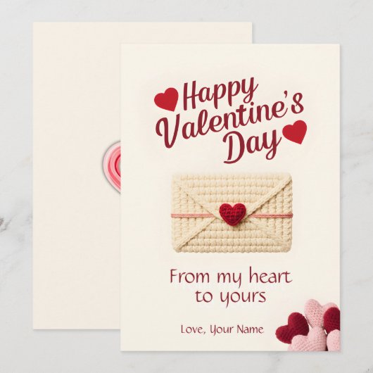 From My Heart to Yours Valentine Card Feestdagenkaart (Voorkant / Achterkant)