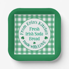 From NAME Kitchen Made with Love Irish Green Check Papieren Bordje
