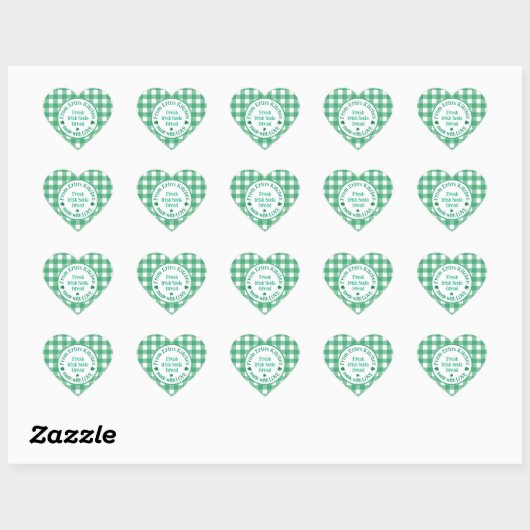 From NAME Kitchen with Love Irish Green Check Hart Sticker (Vel)