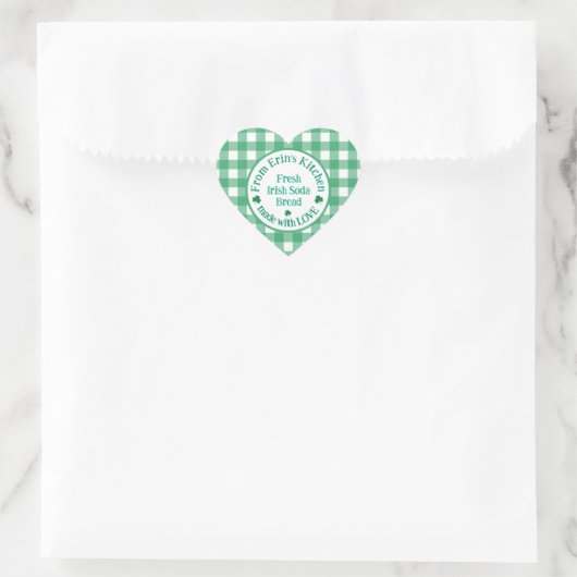 From NAME Kitchen with Love Irish Green Check  Hart Sticker (Tas)