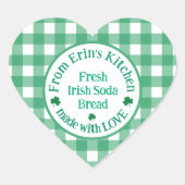 From NAME Kitchen with Love Irish Green Check  Hart Sticker (Voorkant)