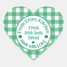 From NAME Kitchen with Love Irish Green Check  Hart Sticker