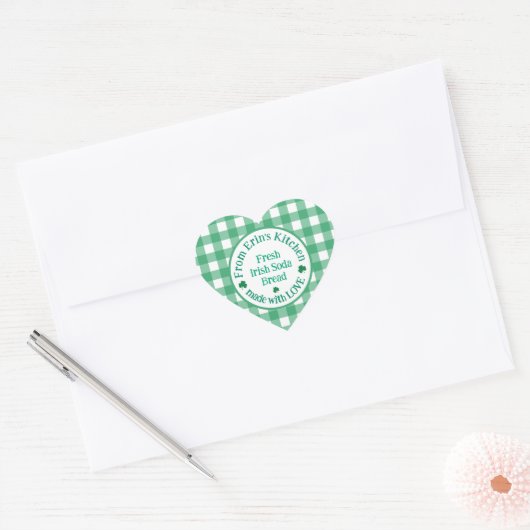 From NAME Kitchen with Love Irish Green Check Hart Sticker (Envelop)