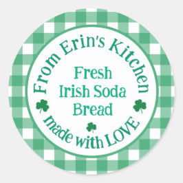 From NAME Kitchen with Love Irish Green Check  Ronde Sticker