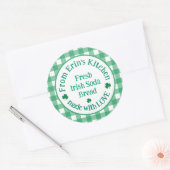 From NAME Kitchen with Love Irish Green Check  Ronde Sticker (Envelop)