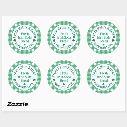 From NAME Kitchen with Love Irish Green Check Ronde Sticker (Vel)