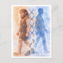 From Neanderthal to Modern Human Postcard Feestdagenkaart