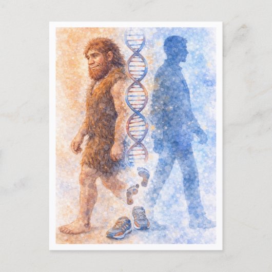 From Neanderthal to Modern Human Postcard Feestdagenkaart (Voorkant)