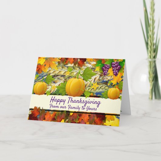 From our Family to Yours, Thanksgiving Kaart (Voorkant)