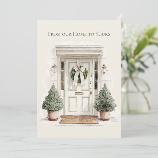 From Our Home to Yours Holiday Christmas Feestdagenkaart (Staand voorkant)