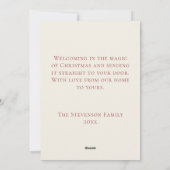 From Our Home to Yours Red Holiday Christmas Feestdagenkaart (Achterkant)