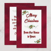 From Our House to Yours Merry Christmas Card Feestdagenkaart (Voorkant / Achterkant)