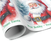 From Santa Claus Add Child's Name Christmas Roll Cadeaupapier (Rol Hoek)
