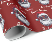 From Santa Claus Gift Wrap, Custom Santa Name Cadeaupapier (Rol Hoek)
