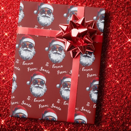 From Santa Claus Gift Wrap, Custom Santa Name Cadeaupapier