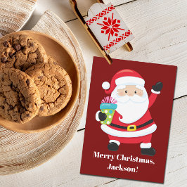 From Santa Red Personalized Kids Christmas Kaart