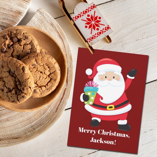 From Santa Red Personalized Kids Christmas Kaart
