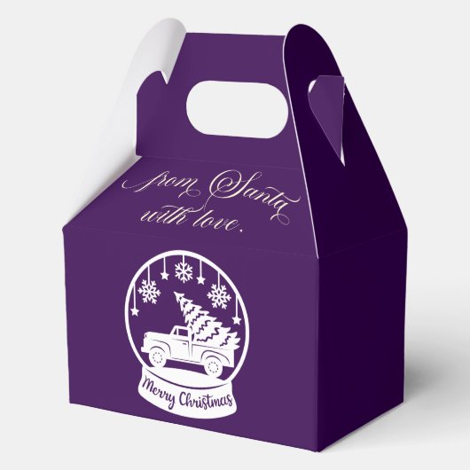 From Santa With Love Snow Globe Christmas Truck Bedankdoosjes (Voorkant)