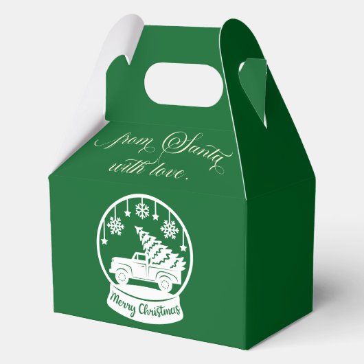 From Santa With Love Snow Globe Christmas Truck Bedankdoosjes (Voorkant)